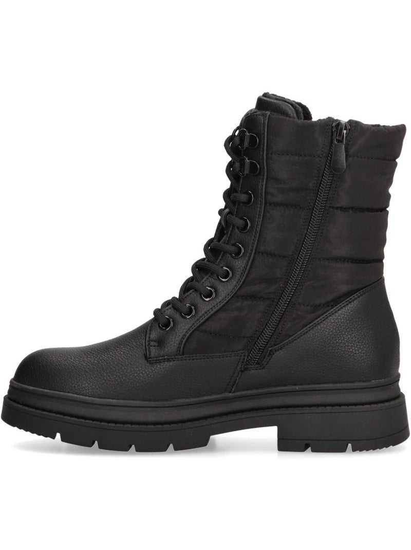 Botin Militar Mujer Suela Plana - Luna Collection Negro - Kiabi