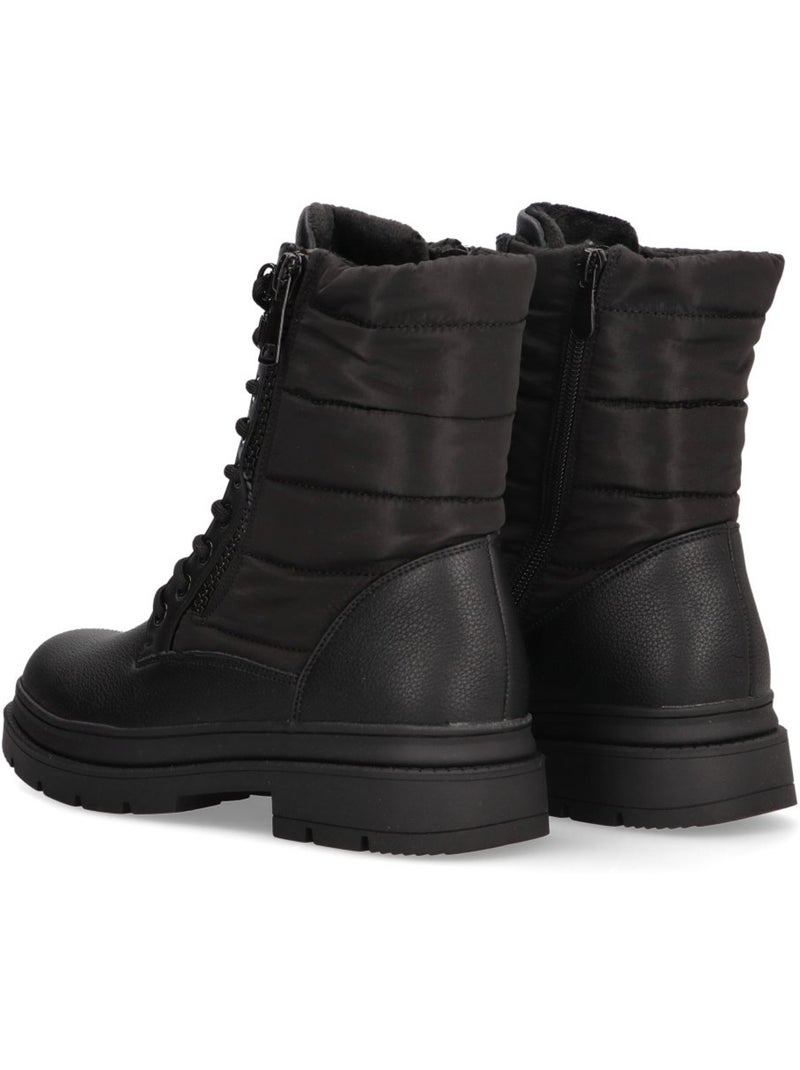 Botin Militar Mujer Suela Plana - Luna Collection Negro - Kiabi