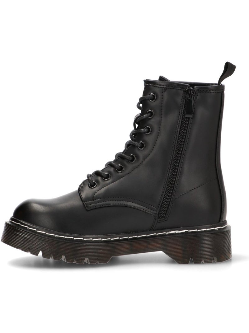 Botin Militar Mujer Suela Plana - Luna Collection Negro - Kiabi