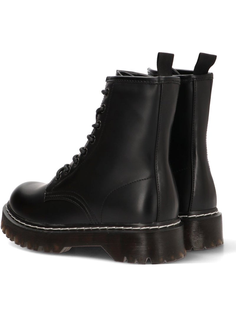 Botin Militar Mujer Suela Plana - Luna Collection Negro - Kiabi