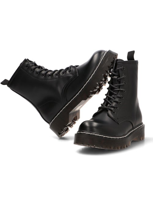 Botin Militar Mujer Suela Plana - Luna Collection - Kiabi