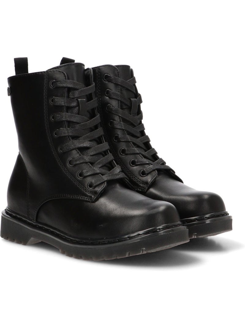 Botin militar mujer suela plana - mustang Negro - Kiabi