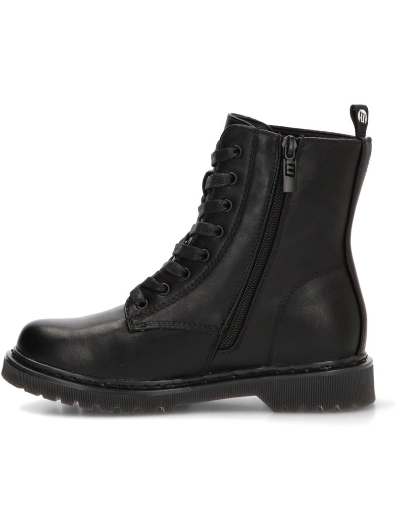 Botin militar mujer suela plana - mustang Negro - Kiabi