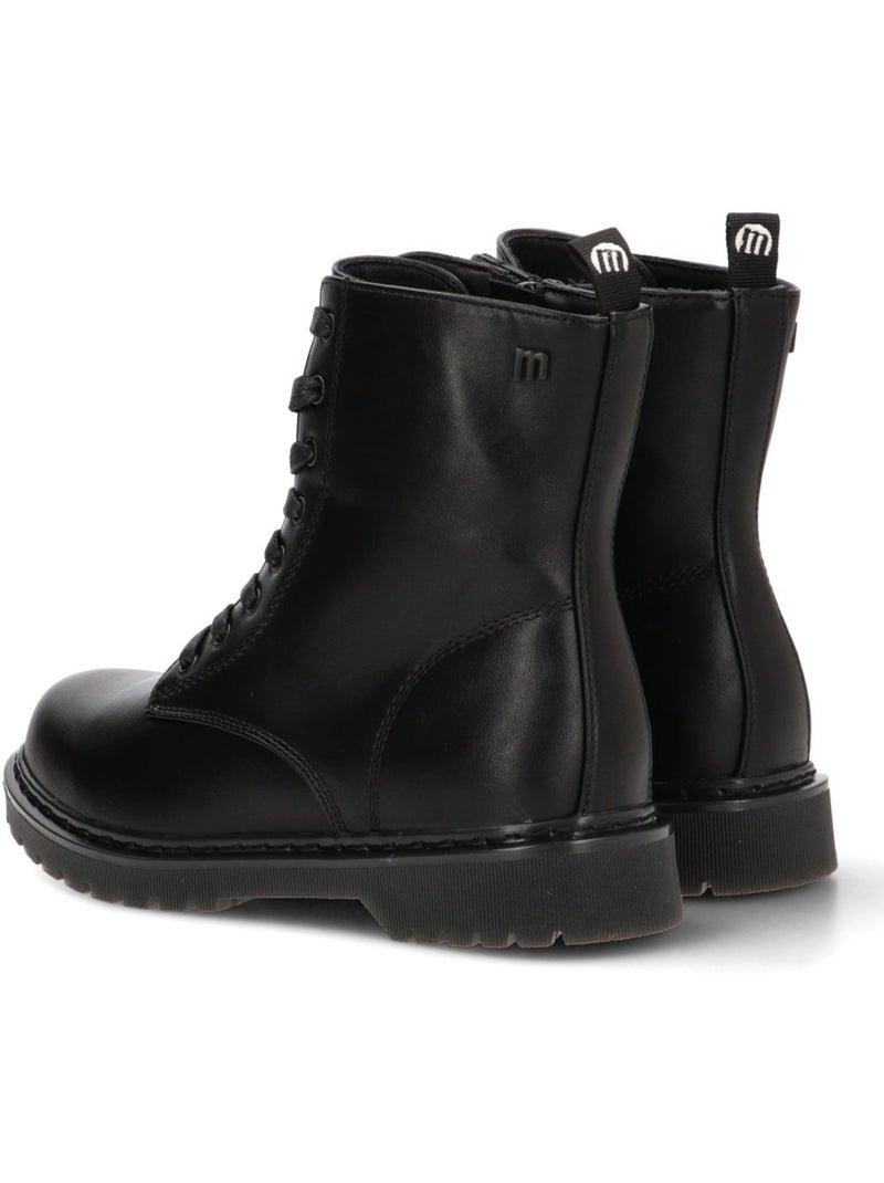 Botin militar mujer suela plana - mustang Negro - Kiabi
