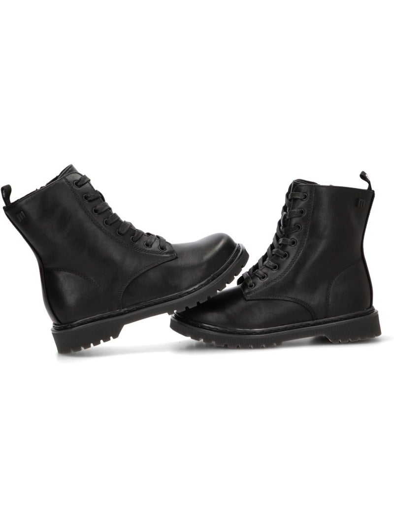 Botin militar mujer suela plana - mustang Negro - Kiabi