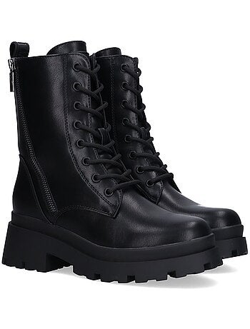 Botin Militar Mujer Suela Plana - Mustang
