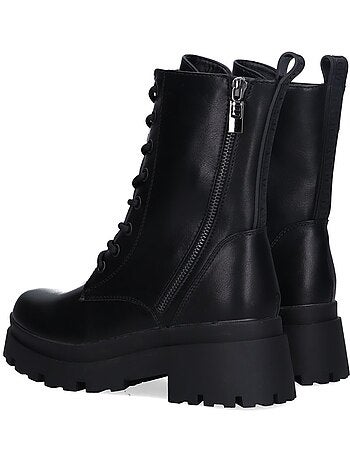 Botin Militar Mujer Suela Plana - Mustang