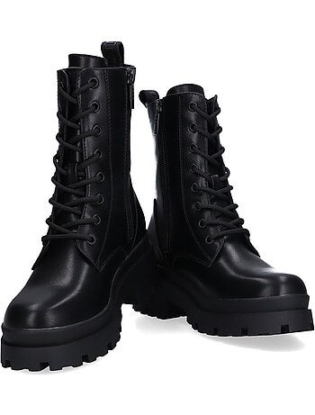 Botin Militar Mujer Suela Plana - Mustang