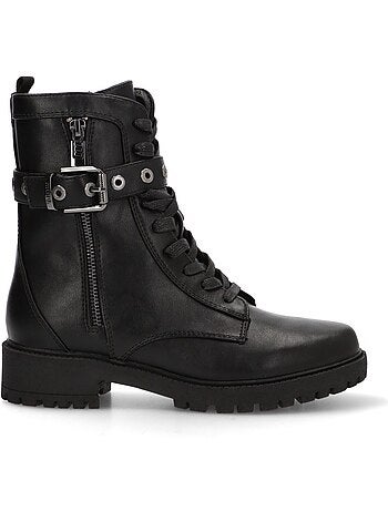 Botin Militar Mujer Suela Plana - Mustang