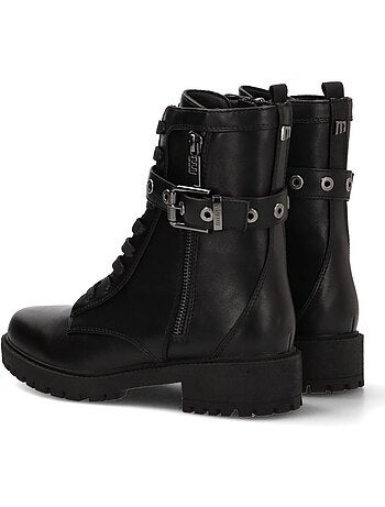 Botin Militar Mujer Suela Plana - Mustang