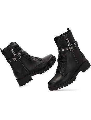 Botin Militar Mujer Suela Plana - Mustang