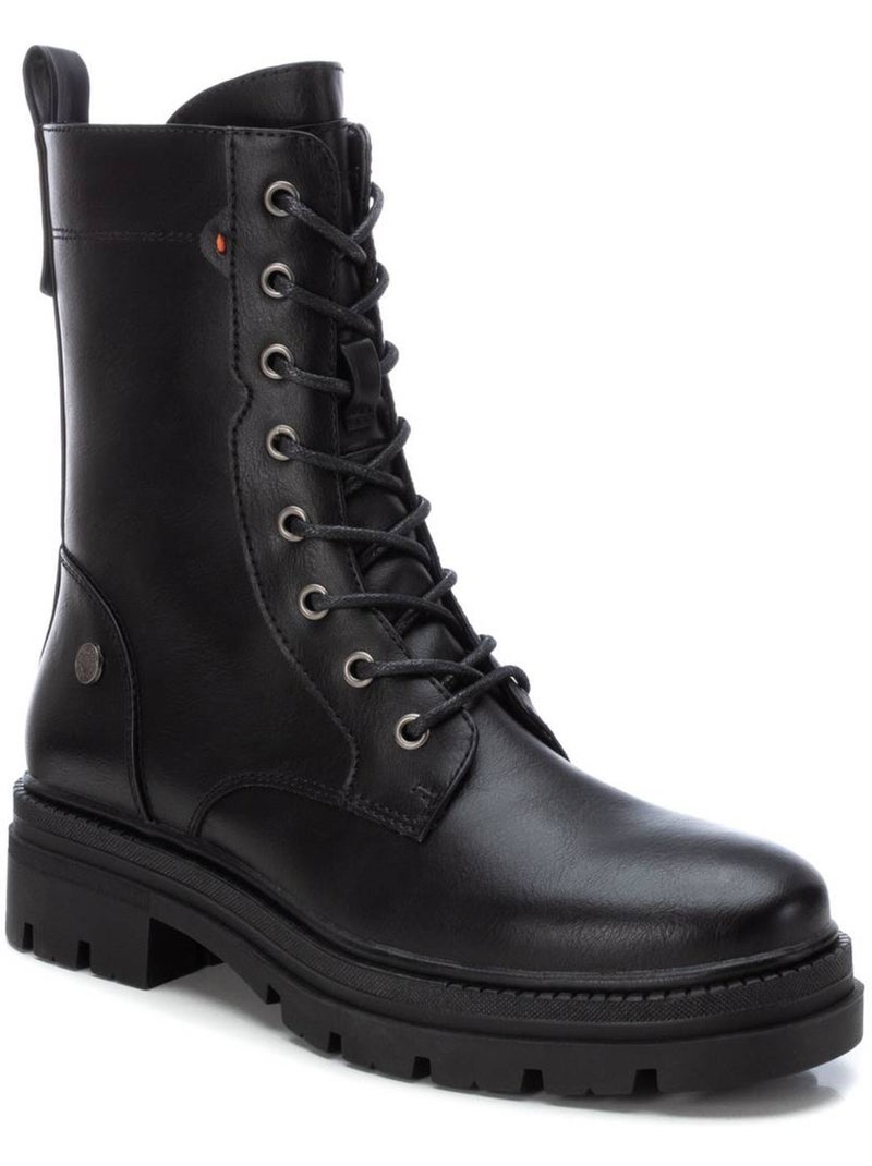 Botin militar mujer suela plana - refresh Negro - Kiabi