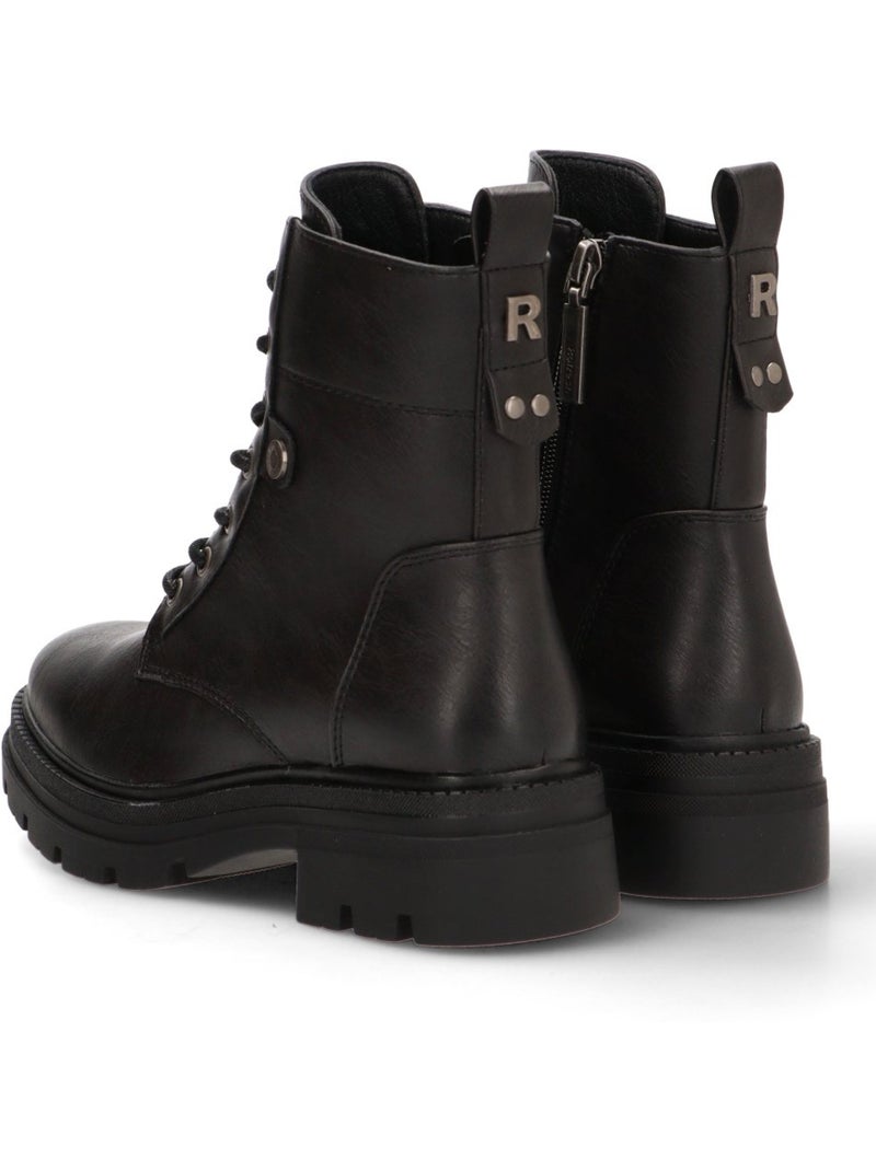 Botin Militar Mujer Suela Plana - Refresh Negro - Kiabi