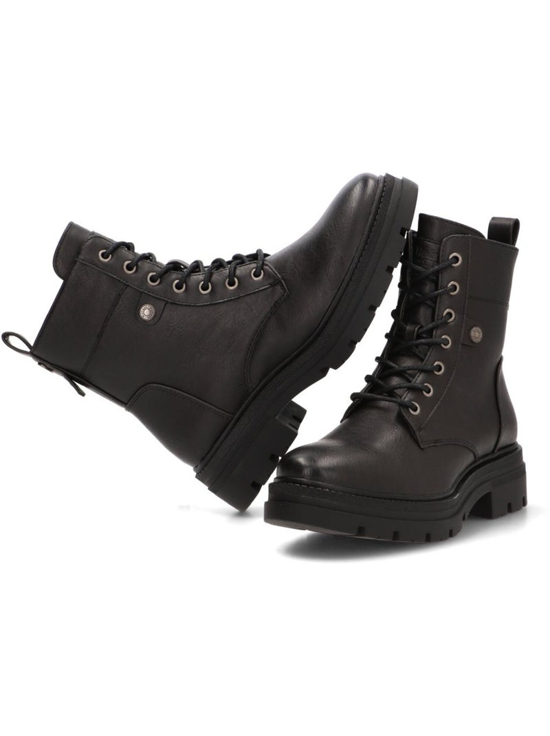 Botin Militar Mujer Suela Plana - Refresh Negro - Kiabi