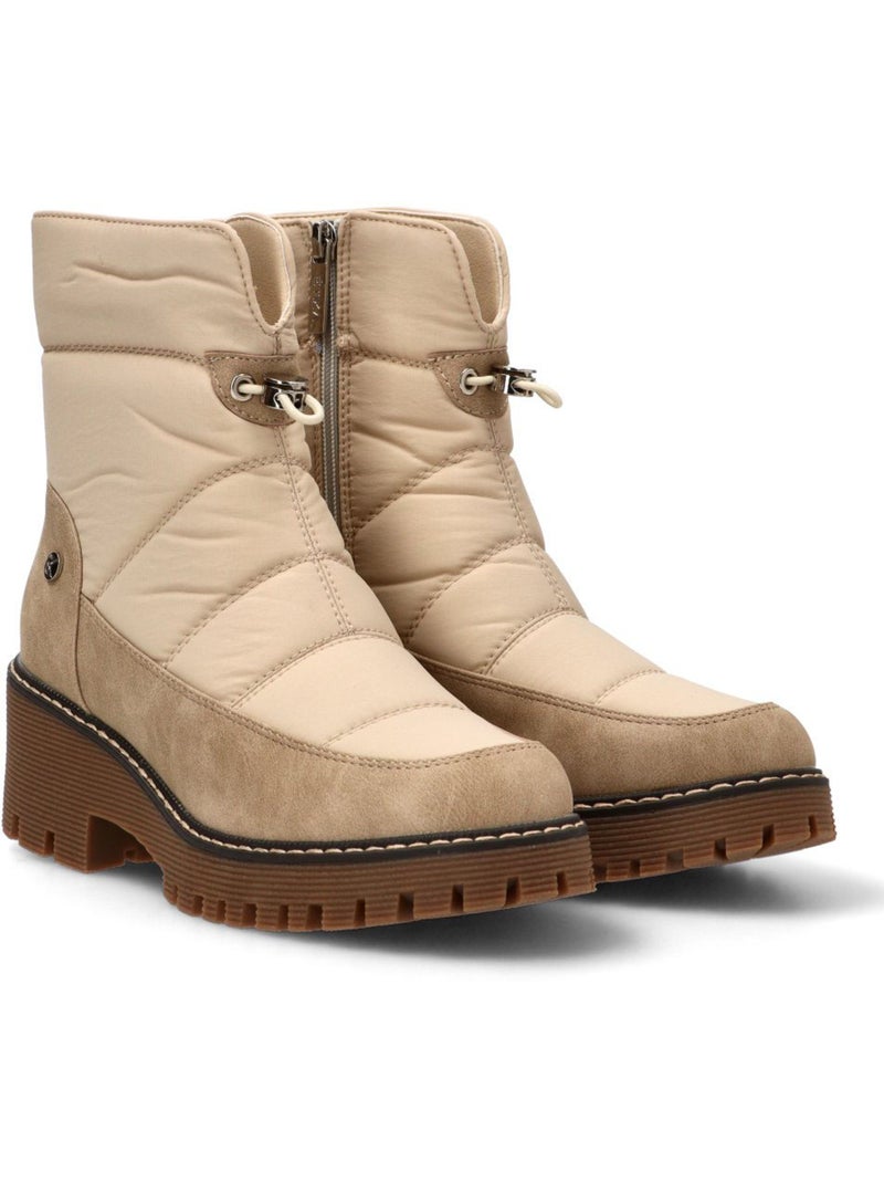 Botin Militar Mujer Tacón Medio - Etika Gris perla - Kiabi