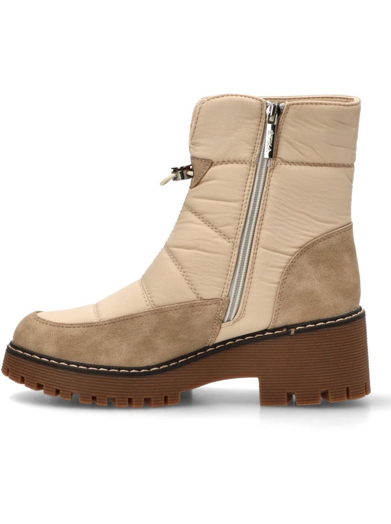 Botin Militar Mujer Tacón Medio - Etika Gris perla - Kiabi