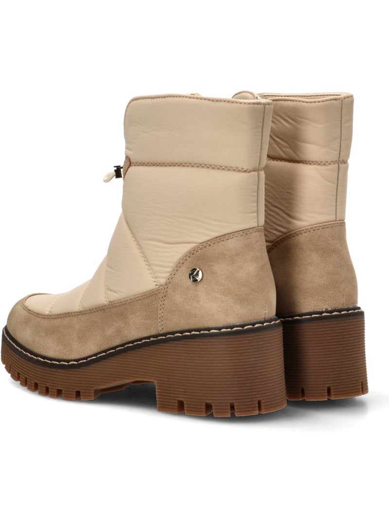 Botin Militar Mujer Tacón Medio - Etika Gris perla - Kiabi