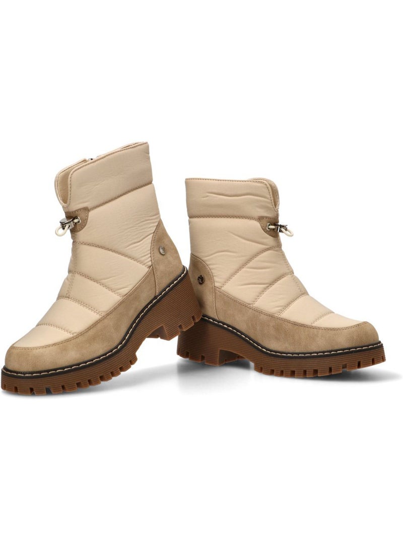 Botin Militar Mujer Tacón Medio - Etika Gris perla - Kiabi
