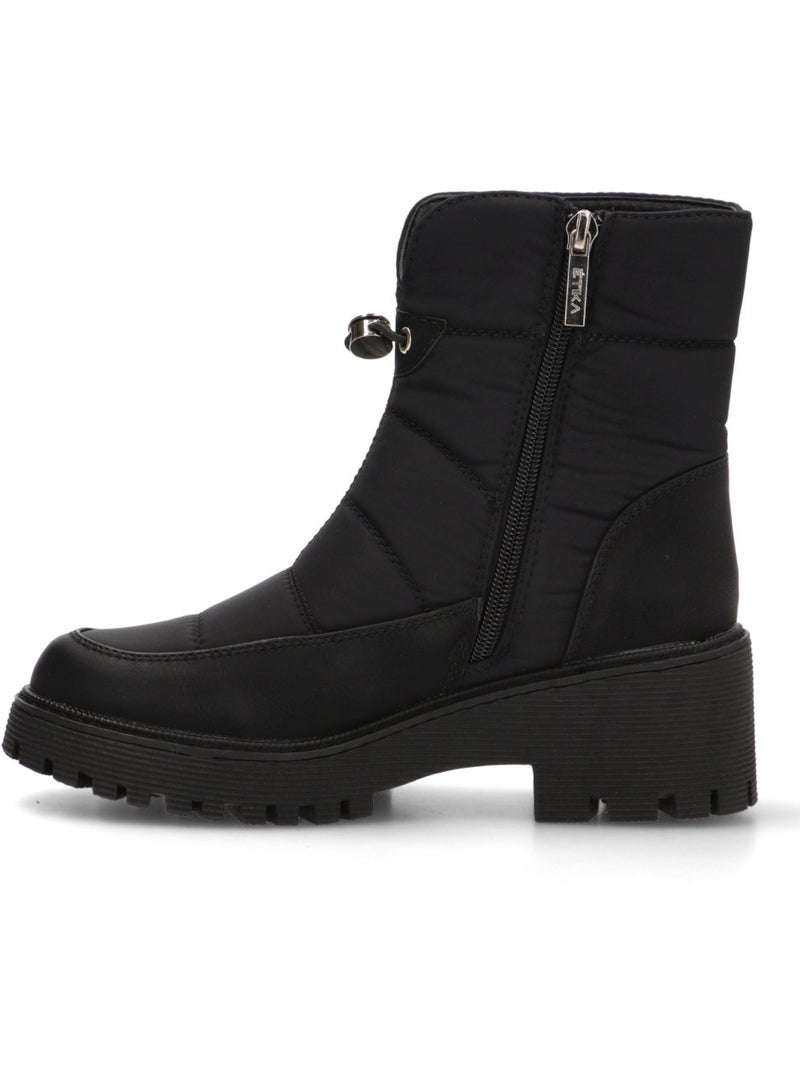 Botin Militar Mujer Tacón Medio - Etika Negro - Kiabi