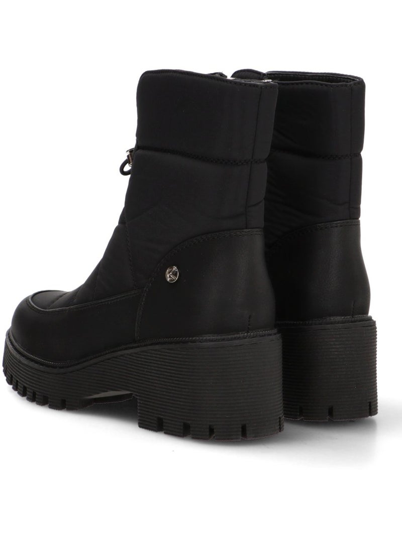 Botin Militar Mujer Tacón Medio - Etika Negro - Kiabi