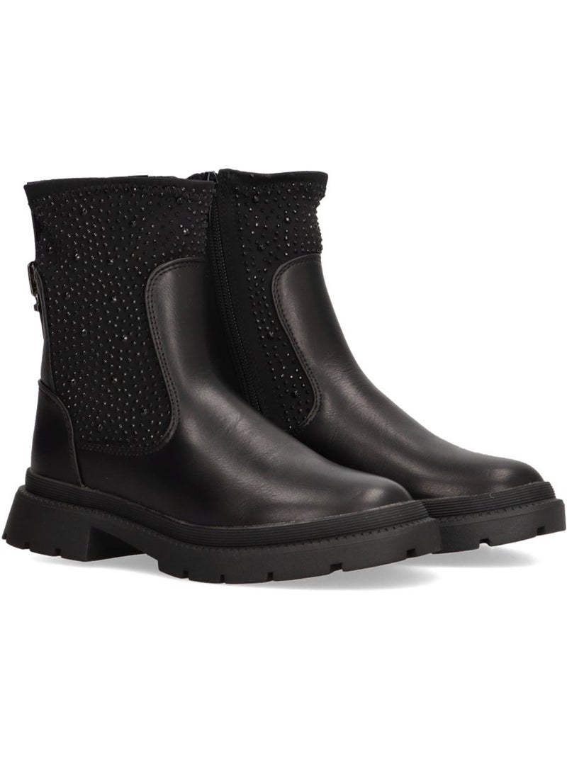 Botin Militar Niña Cuña Media - Etika Negro - Kiabi