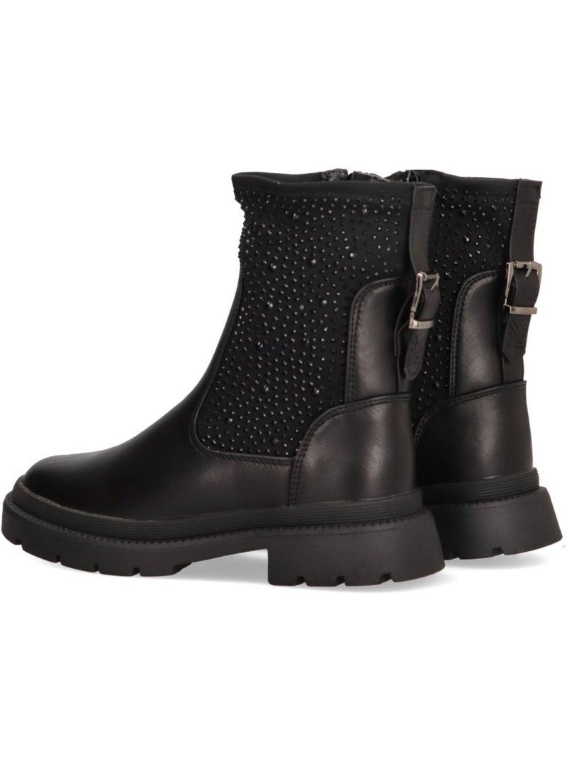 Botin Militar Niña Cuña Media - Etika Negro - Kiabi