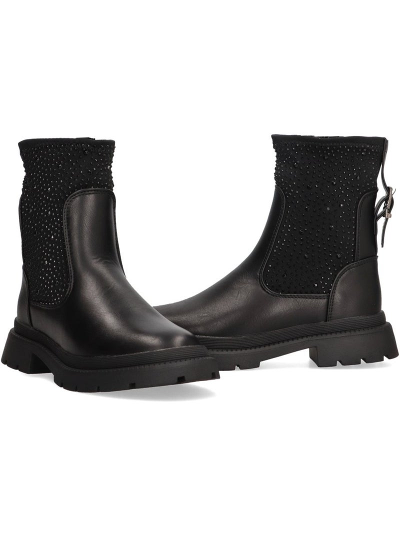 Botin Militar Niña Cuña Media - Etika Negro - Kiabi
