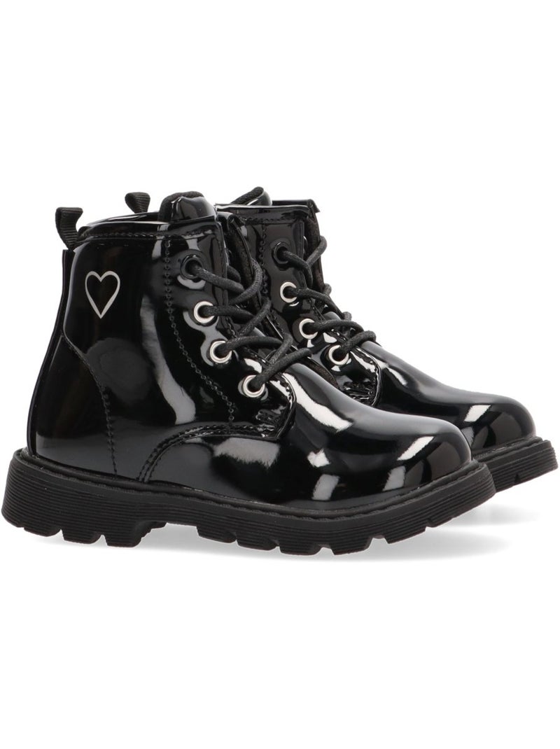 Botin Militar Niña Cuña Media - Etika Negro - Kiabi