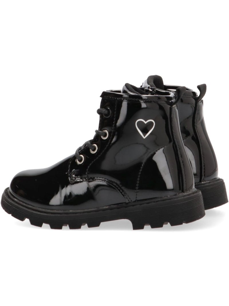 Botin Militar Niña Cuña Media - Etika Negro - Kiabi