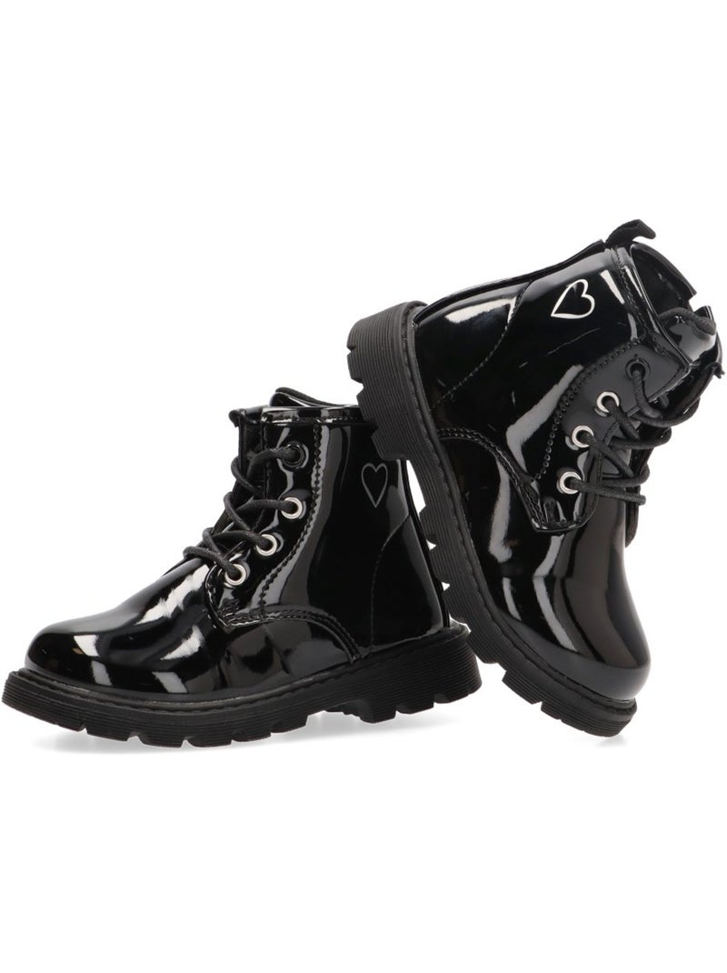Botin Militar Niña Cuña Media - Etika Negro - Kiabi