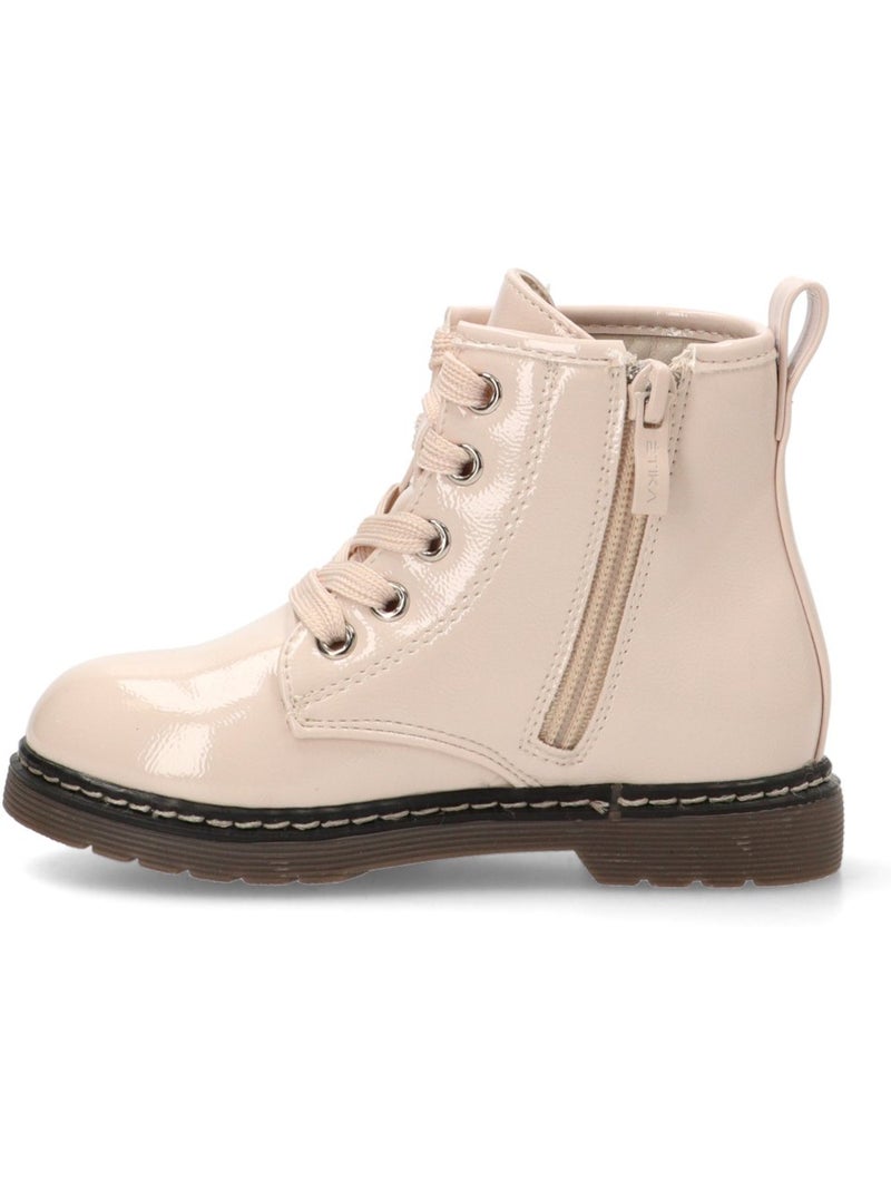 Botin Militar Niña Suela Plana - Etika Beige - Kiabi