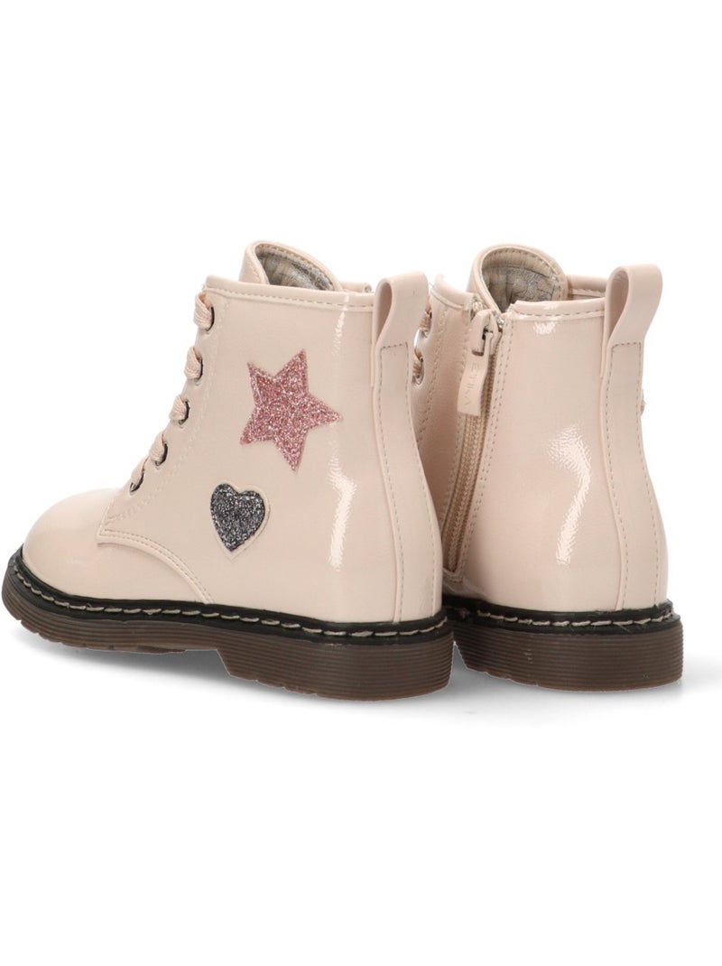 Botin Militar Niña Suela Plana - Etika Beige - Kiabi