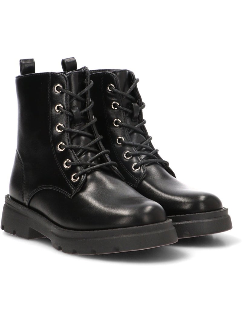 Botin militar niña suela plana - etika Negro - Kiabi