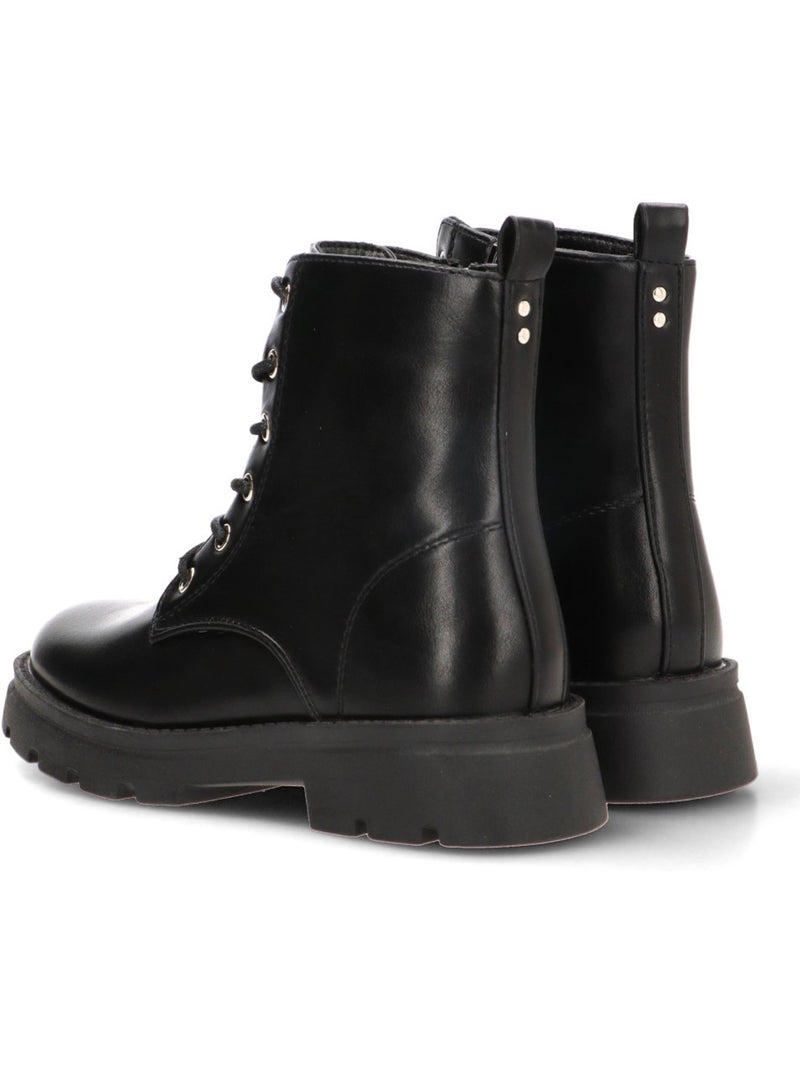 Botin militar niña suela plana - etika Negro - Kiabi