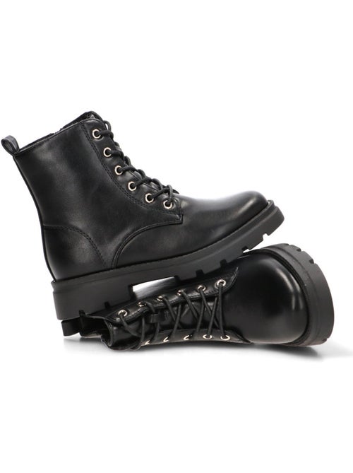 Botin militar niña suela plana - etika - Kiabi Botin militar niña suela plana - etika - Kiabi