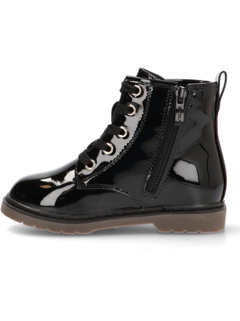 Botin Militar Niña Suela Plana - Etika Negro - Kiabi