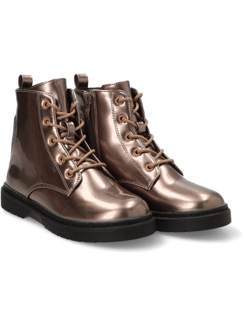 Botin Militar Niña Suela Plana - Etika Plata - Kiabi