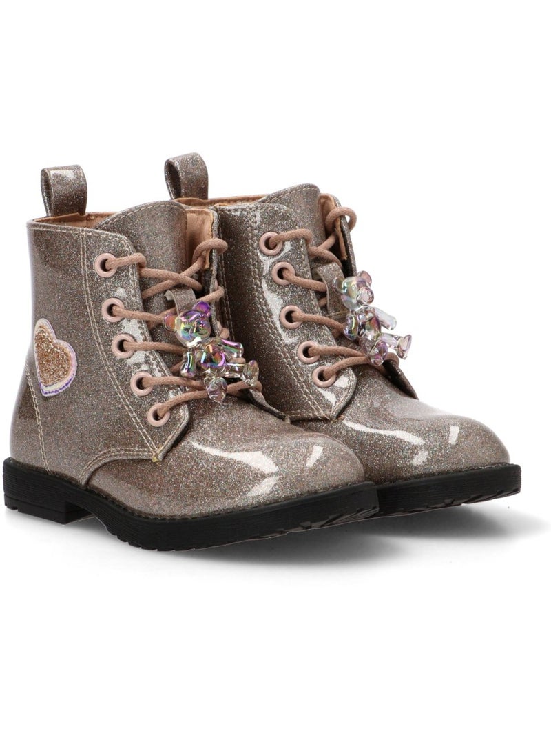Botin Militar Niña Suela Plana - Etika Rosa - Kiabi