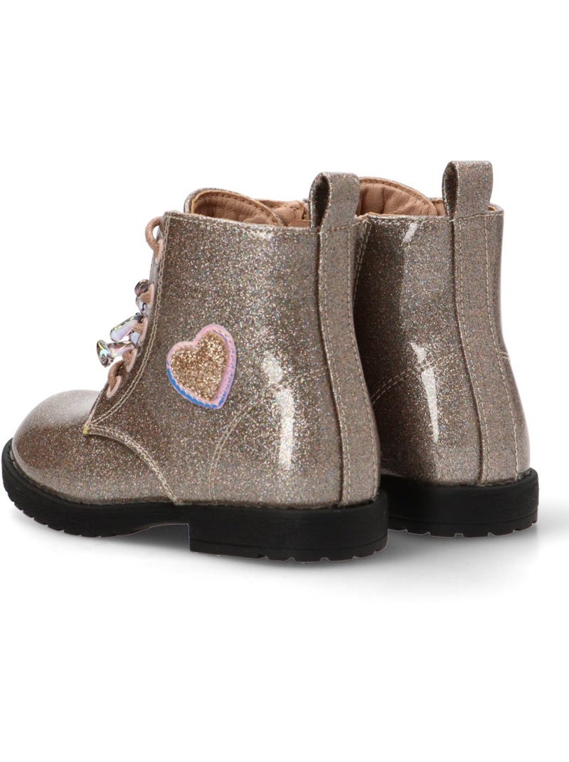 Botin Militar Niña Suela Plana - Etika Rosa - Kiabi