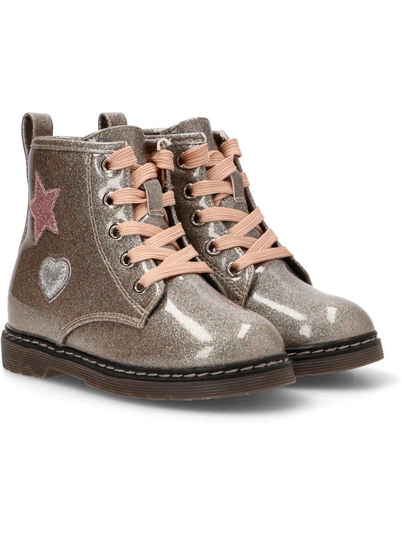 Botin Militar Niña Suela Plana - Etika Rosa - Kiabi