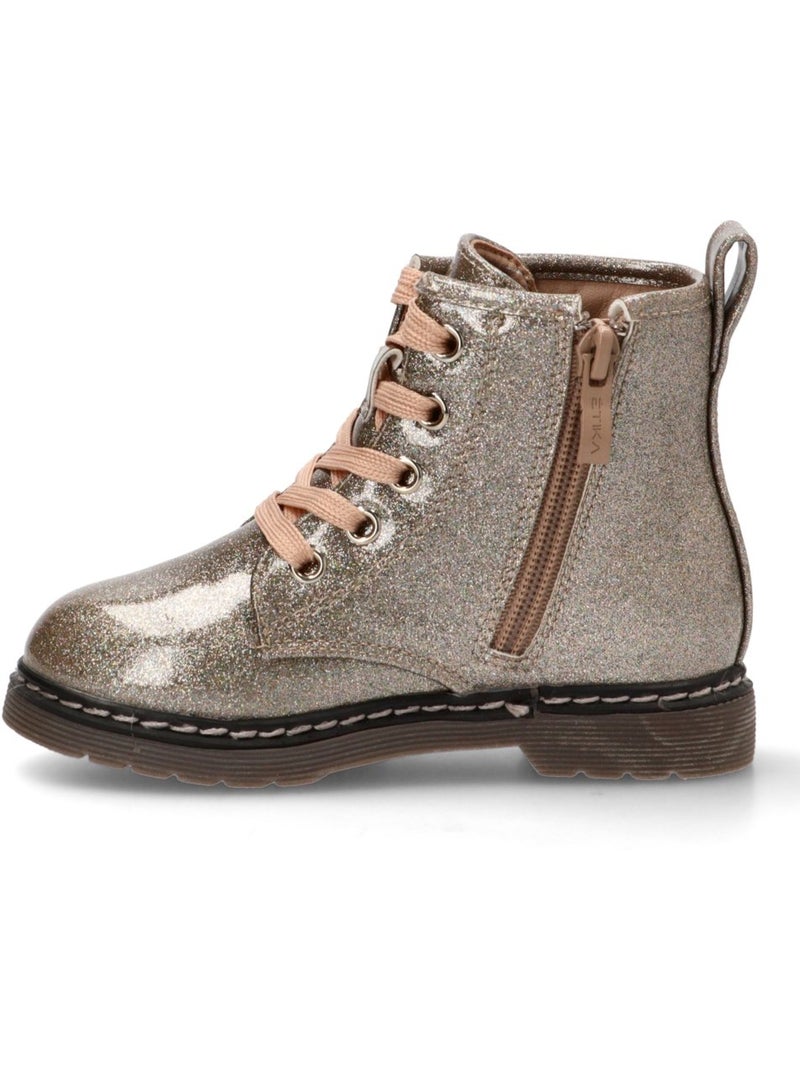 Botin Militar Niña Suela Plana - Etika Rosa - Kiabi