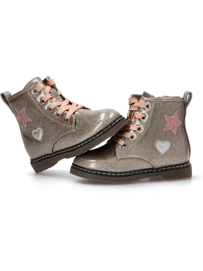 Botin Militar Niña Suela Plana - Etika Rosa - Kiabi