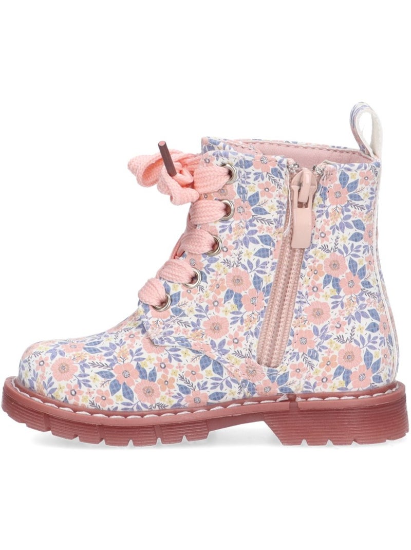 Botin Militar Niña Suela Plana - Luna Collection Rosa - Kiabi