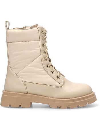 Botin Militar Niña Suela Plana - Pistacho