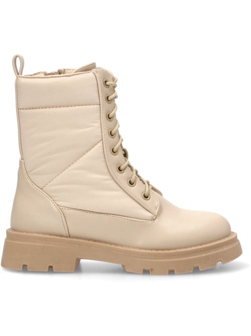 Botin Militar Niña Suela Plana - Pistacho - Kiabi