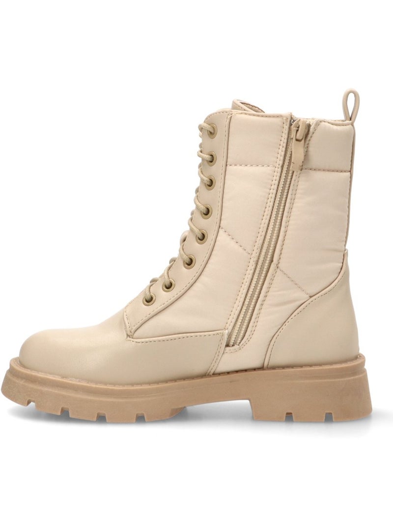 Botin Militar Niña Suela Plana - Pistacho Gris perla - Kiabi