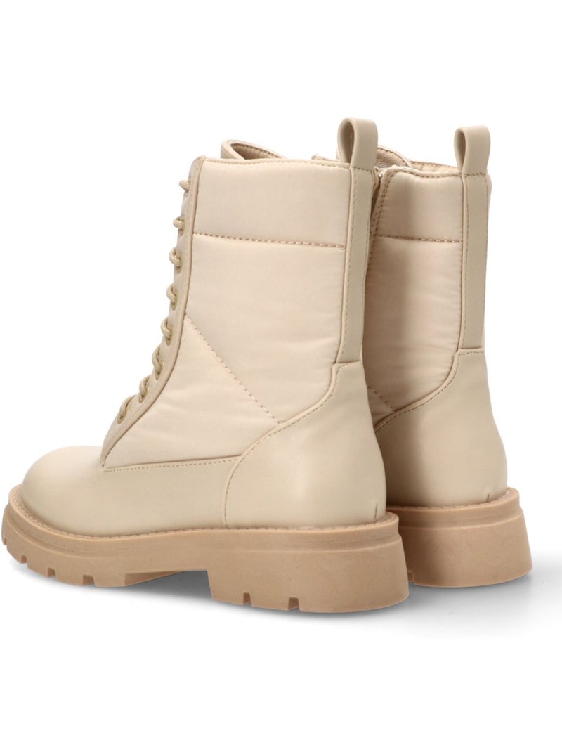 Botin Militar Niña Suela Plana - Pistacho Gris perla - Kiabi