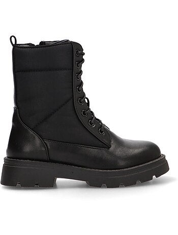Botin Militar Niña Suela Plana - Pistacho
