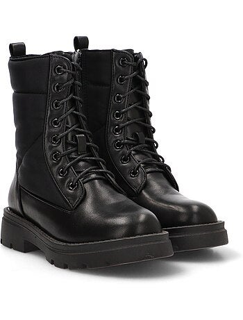Botin Militar Niña Suela Plana - Pistacho