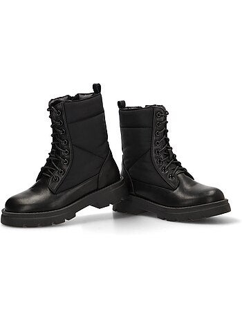 Botin Militar Niña Suela Plana - Pistacho